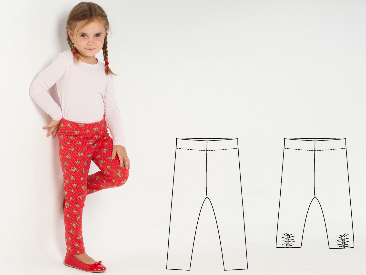 Girls LEGGINGS Pattern Toddler Tights Sewing Pattern EASY From 3 to 9 Years  