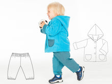 Laden Sie das Bild in den Galerie-Viewer, TORINO + TORETTO Baby jacket and pants sewing pattern ebook pdf pattern - Patternforkids