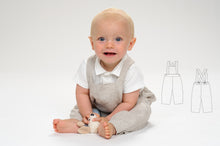 Laden Sie das Bild in den Galerie-Viewer, Digital Sewing Pattern Baby Dungaree Design Infant Pinafore Collection Long Short Style Options Multiple Size Range Toddler Overalls Pattern PDF Download Advanced Project Guide Clothing Making Instructions Complete Tutorial Package