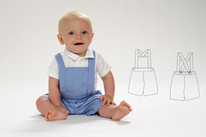 Digital Sewing Pattern Baby Dungaree Design Infant Pinafore Collection Long Short Style Options Multiple Size Range Toddler Overalls Pattern PDF Download Advanced Project Guide Clothing Making Instructions Complete Tutorial Package