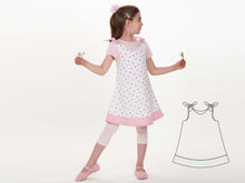 Load image into Gallery viewer, Girls dress pinafore sewing pattern Ebook pdf ANTONIA by Patternforkids