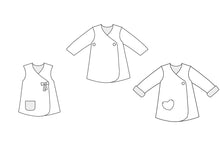 Laden Sie das Bild in den Galerie-Viewer, ENNA + LENA Baby girls leggings + dress sewing pattern ebook pdf bundle - Patternforkids
