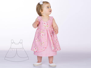 ROSA Baby girls pinafore dress sewing pattern ebook pdf - Patternforkids