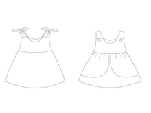 Laden Sie das Bild in den Galerie-Viewer, ROSA Baby girls pinafore dress sewing pattern ebook pdf - Patternforkids