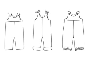 BOBBY Baby girls + boys overall sewing pattern Paper pattern - Patternforkids