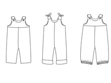 Laden Sie das Bild in den Galerie-Viewer, Baby overall sewing pattern ebook  pdf with straps BOBBY - Patternforkids