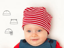 Load image into Gallery viewer, Easy Baby Hat sewing pattern pdf newborn to 3Y, for Children Boy + Girl Beanie in 3 Versions, Fully lined + Unlined BUBU from Patternforkids - Patternforkids