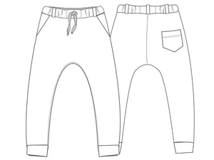 Harem pants pattern for baby and children, casual sweatpants for boys + girls DADO from Patternforkids