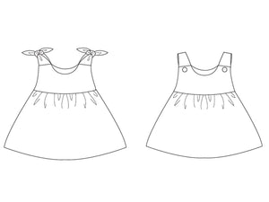 Baby Pinafore dress sewing pattern ebook pdf LIPSIA - Patternforkids