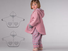 Load image into Gallery viewer, Girl baby girls poncho sewing pattern ebook pdf MARA by Patternforkids - Patternforkids