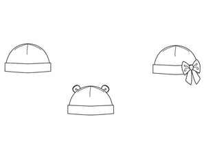 Easy Baby Hat sewing pattern pdf newborn to 3Y, for Children Boy + Girl Beanie in 3 Versions. Nice Baby shower gift ORSO from Patternforkids - Patternforkids