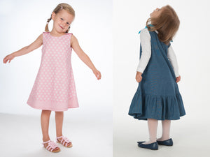 Girls dress sewing pattern STEFFI + SIENA - Paper pattern - Patternforkids
