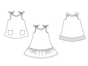 STEFFI + SIENA Baby girls dress sewing pattern ebook pdf - Patternforkids