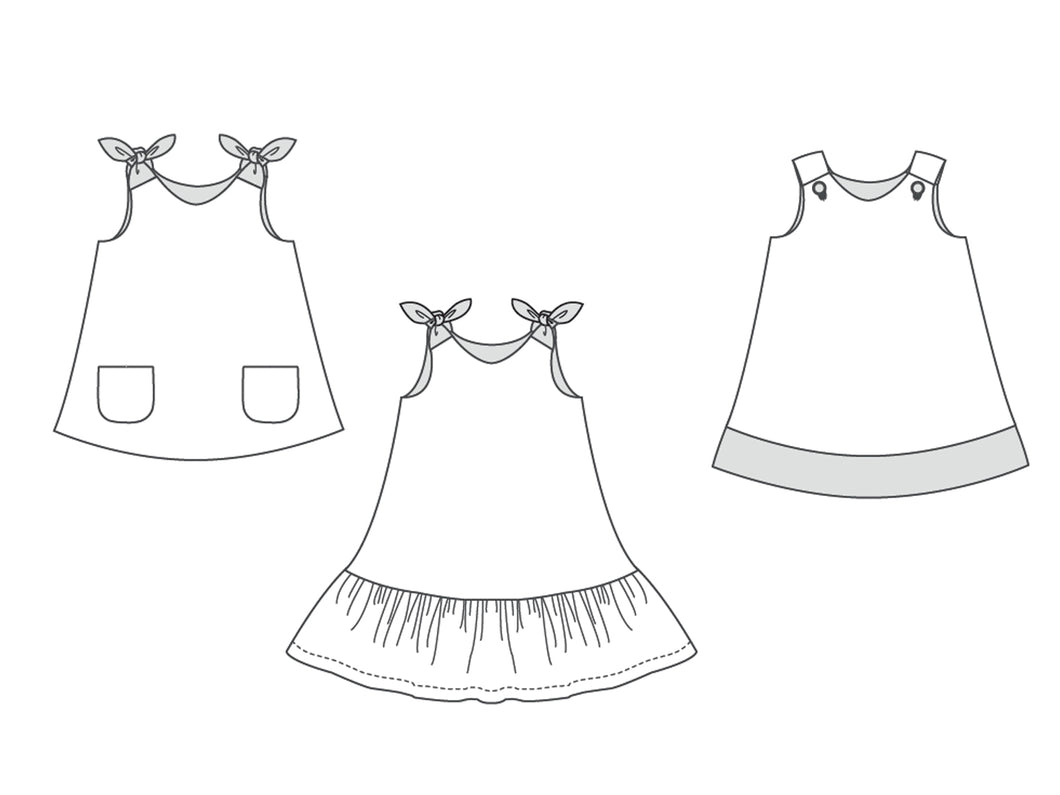 Girls dress sewing pattern STEFFI + SIENA - Paper pattern - Patternforkids