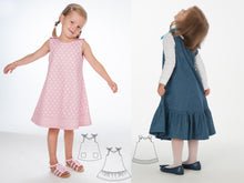 Laden Sie das Bild in den Galerie-Viewer, Girls dress sewing pattern STEFFI + SIENA - Paper pattern - Patternforkids