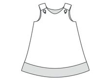 Load image into Gallery viewer, Girls pinafore dress pattern w. hem + buttons ebook pdf STEFFI by Patternforkids - Patternforkids