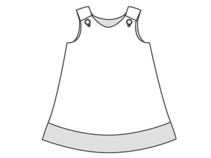 Girls pinafore dress pattern w. hem + buttons ebook pdf STEFFI by Patternforkids - Patternforkids