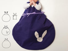 Load image into Gallery viewer, Baby sleep sack sewing pattern ebook pdf with bunny toy TONDO + TONDINO - Patternforkids