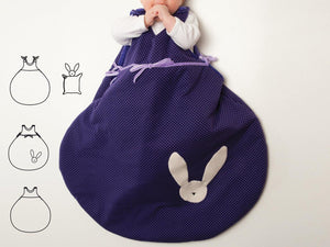Baby sleep sack sewing pattern with cuddly toy bunny TONDO and TONDINO - Patternforkids
