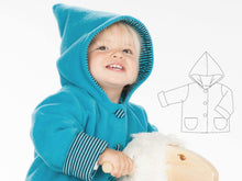 Laden Sie das Bild in den Galerie-Viewer, TORETTO Baby jacket sewing pattern - Patternforkids