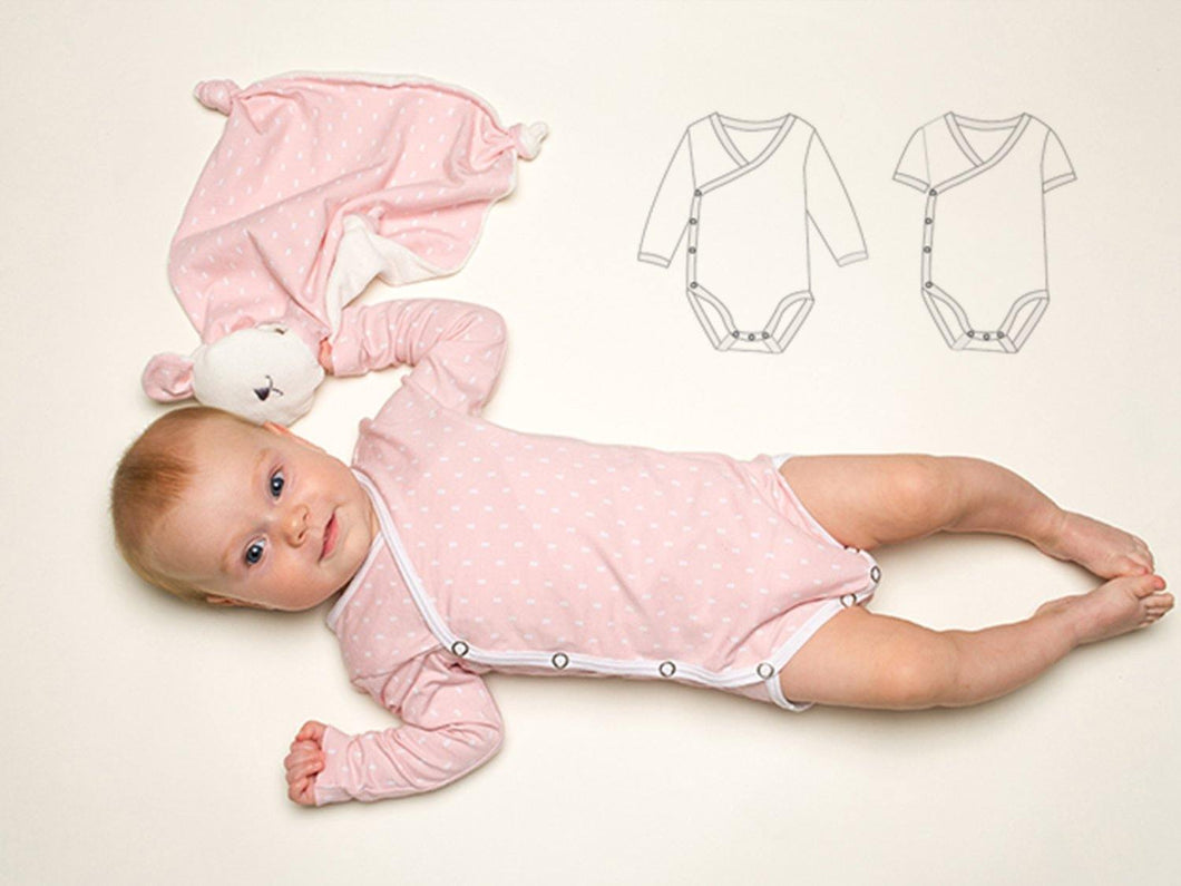 Baby wrap bodysuit sewing pattern CIELO Paper Pattern - Patternforkids