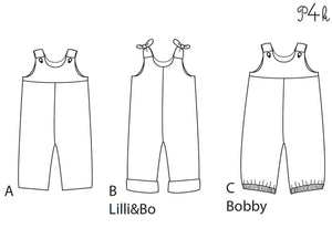 BOBBY + LILLI&BO Baby dungaree sewing pattern ebook pdf - Patternforkids