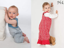Laden Sie das Bild in den Galerie-Viewer, BOBBY + LILLI&amp;BO Baby dungaree sewing pattern ebook pdf - Patternforkids