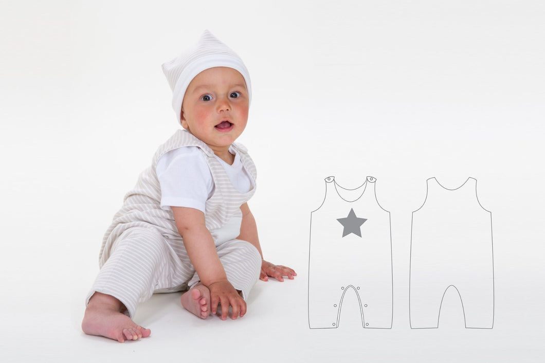 Schnittmuster Sets Baby Strampler und Mütze zum wenden Pdf Nähen, Jersey Baby Strampler und Babymütze, Neugeborene bis 3 Jahre