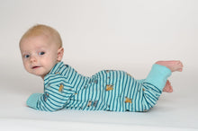 Load image into Gallery viewer, Baby Strampler mit durchgehender Knopfleiste und Ärmel-Beinumschlag, Schnittmuster ebook DAVID von Patternforkids