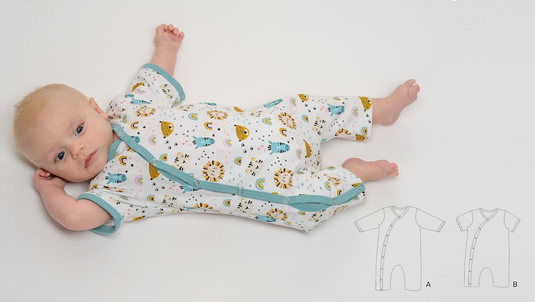 Baby Strampler mit durchgehender Knopfleiste ebook LEON von Patternforkids