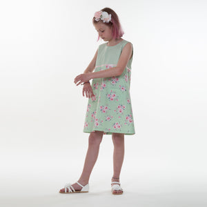 Mädchen Kleid in A-Linien mit verdecktem Reißverschluss Tasche und Zierband GEMMA, Gr.92-158 Schnittmuster pdf von Patternforkids