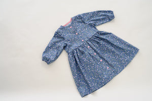 Mädchen Kleid Schnittmuster MIMI mit gerüschten Ärmeln, geknöpfte Frontöffnung Gr. 68-122 Schnittmuster pdf von Patternforkids